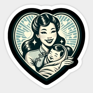 Vintage Motherhood Love Heart Symbol of Maternal Affection Sticker